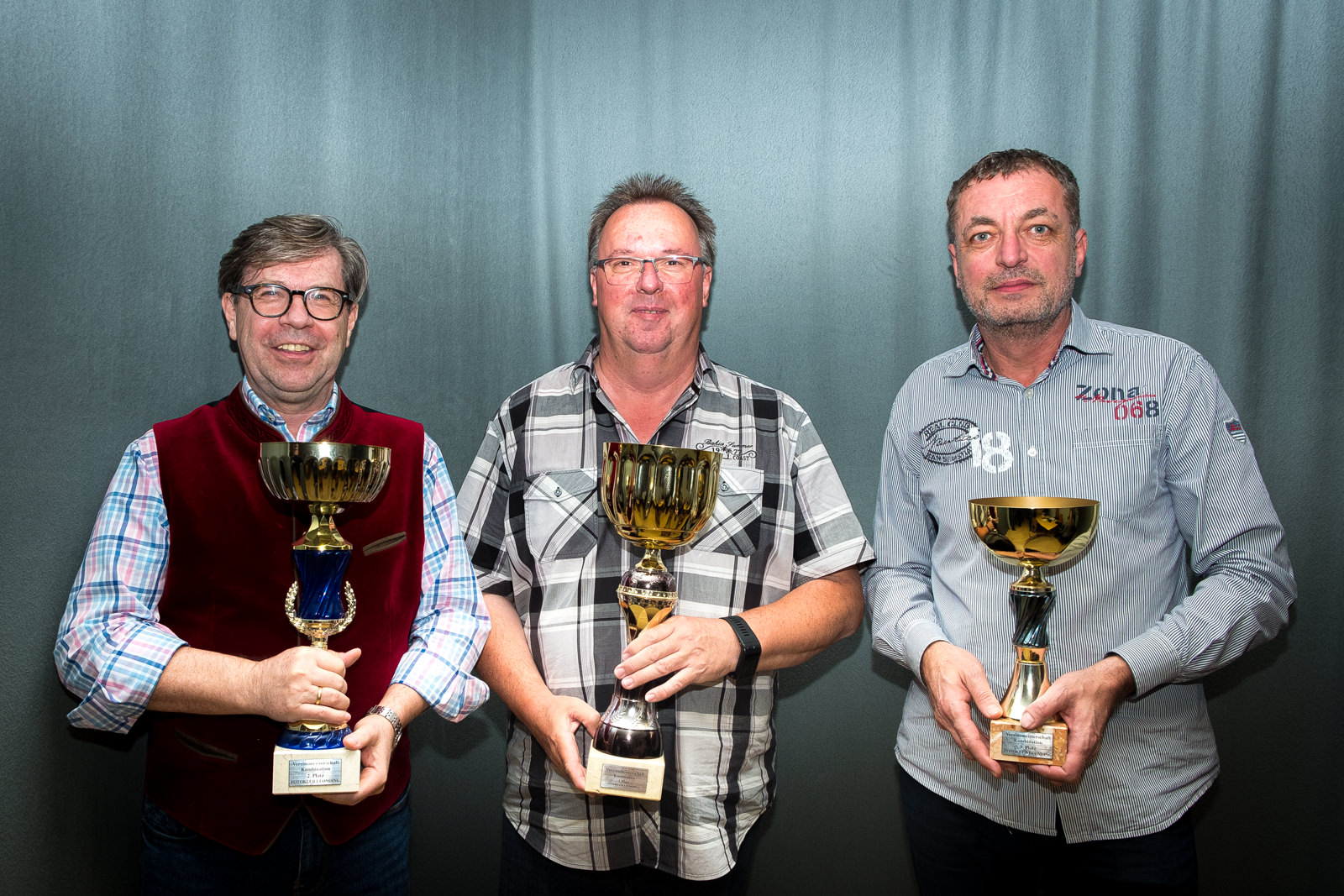 Klubmeisterschaft Sieger: Kurt Steindl (2. Platz), Helmut Ming (1. Platz), Kurt Bayerl (3. Platz)